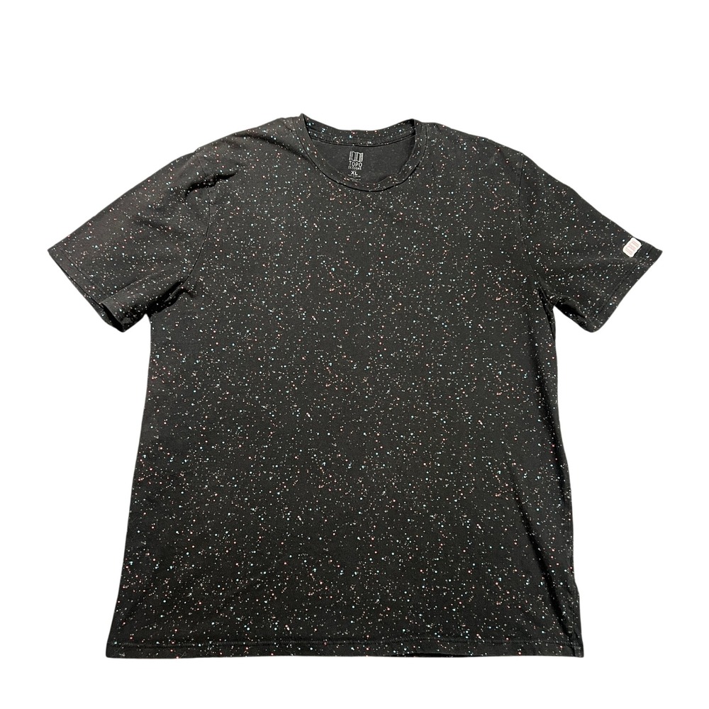 Topo Designs Men's XL Black Speckle Organic Cotton Short Sleeve T-Shirt